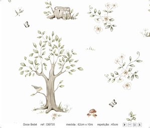 Papel de Parede - Doce Bebê 1 ( Árvores com Borboletas / DB735)