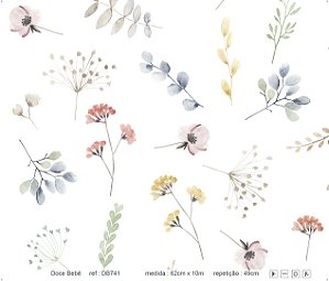Papel de Parede - Doce Bebê 1 ( Floral Delicado / DB741)