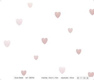Papel de Parede - Doce Bebê 1 ( Coração Rosa / DB744)