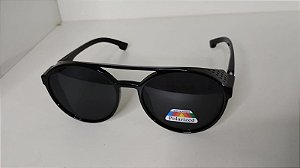 Óculos de sol masculino redondo com lentes polarizadas