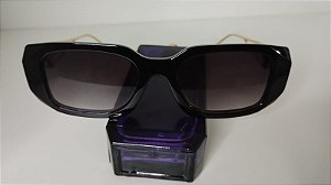 Óculos oval retrô vintage com hastes em metal feminino