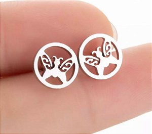 BRINCO BORBOLETA GEOMÉTRICO AÇO INOX