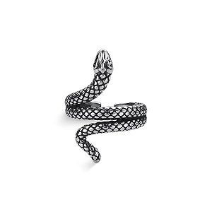 ANEL COBRA SERPENTE RAJADA BALI AJUSTÁVEL - PRATA 925