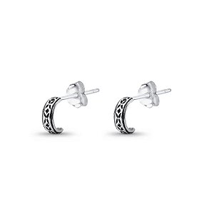 BRINCO ARGOLA MEIA LUA INDIANA BALI 6MM - PRATA 925