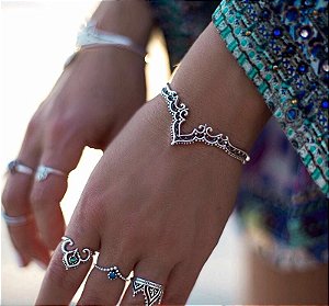 PULSEIRA COROA INDIANA COM DETALHE RENDA