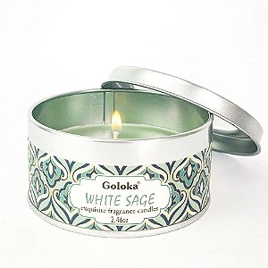 Vela Vegana Salvia Branca |  White Sage | Goloka