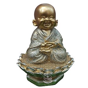 Buda na flor de lótus | Dhyana | dourado | resina | 12 cm