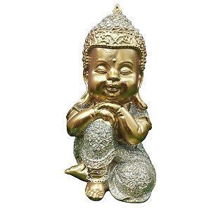 Buda descansando | resina | dourado | 11 cm