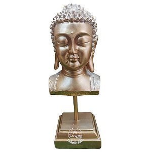 Busto de Buda Pedestal | dourado | resina | 26 cm