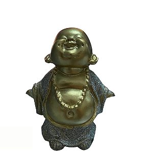 Buda Sorrindo Dourado  | 10 cm | Resina