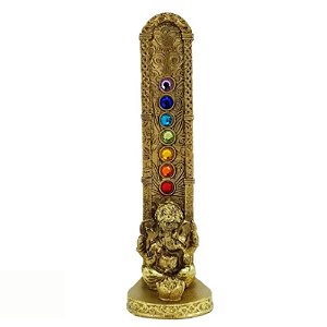 Incensário Régua | Sete chakras | Ganesha | Dourado