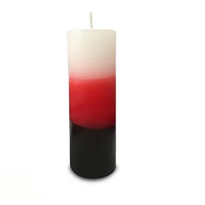 Vela votiva | 260 gramas | Vermelha, branca e preta