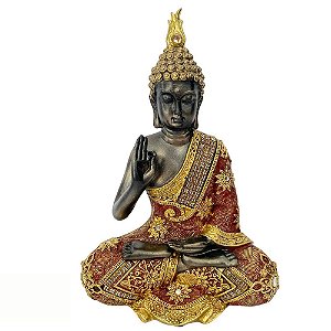 Buda em akash decorado | 25cm | Resina