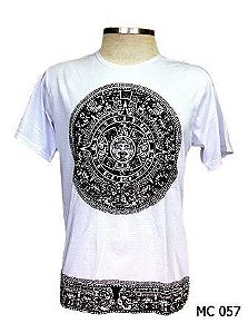 Camiseta |  Indiana |   Mandala Asteca Branca | GG