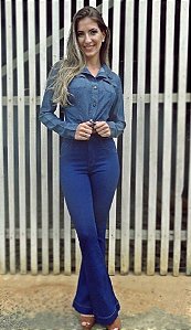 Calça Jeans Flare Alta Blue