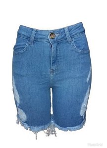 Short Jeans Meia Coxa Destroyed