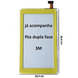 Tela de Vidro Touch para Tablet Dl Play Kids Tx330bra Tx 330 Amarelo