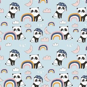 Tecido Panda no Azul Claro 202126 50x150