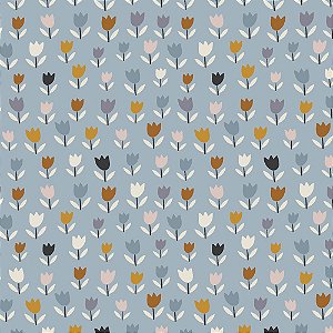 Tecido Mini Blue Tulips 14207 50x150