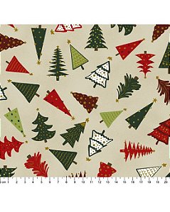 Tecido Natal Árvores 50x150