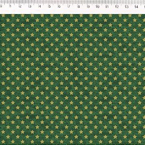 Tecido Natal 2022 Estrelas com Textura Verde (CH003C02)