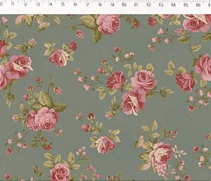 Tecido Floral Medio La Vie en Rose Cinza (MV003C03)