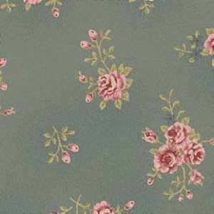 Tecido Floral Pequeno La Vie en Rose Cinza (MV004C03)