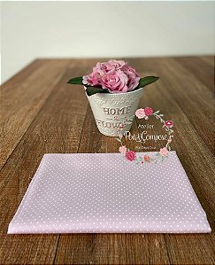 Tecido Poá pequeno rosa bebê com branco (12)