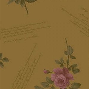 Tecido Floral Escrito La Vie en Rose Bege (MV002C02)