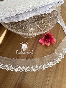 Renda de Tule Bordada BT012 Peça