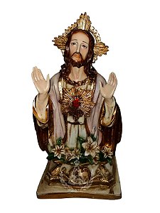 Busto Sagrado Coração de Jesus Resina 36 cm