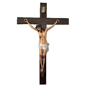 Crucifixo em Madeira 110 cm Cristo em Resina 70 cm