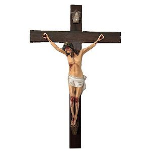 Crucifixo em Madeira 110 cm Cristo em Resina 70 cm