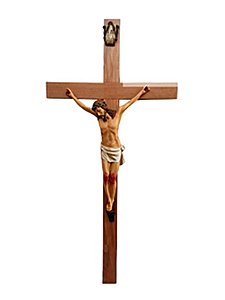 Crucifixo em Madeira Cristo em Resina 110 cm