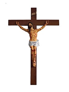 Crucifixo em Madeira Cristo em Resina 250 cm Agonia