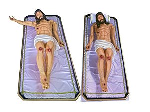 Jesus Morto na Esquife (Articulado) Resina 140 cm