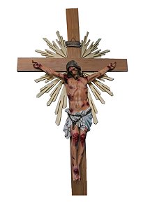 Crucifixo em Madeira Cristo em Resina 300 cm