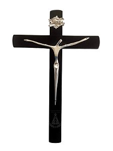 Crucifixo Madeira Cristo em Estanho Parade 33X23 cm