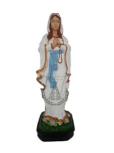Nossa Senhora de Lourdes Pintada Gesso 34 cm