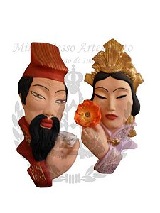 Casal oriental de parede Pintado