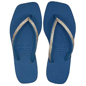Chinelo de dedo Tropical Brasil Feminino Tiras Slim com Pedrinhas