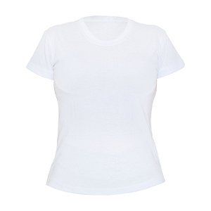 Kit 10 peças - Camiseta PV (Malha Fria) Branca Feminina