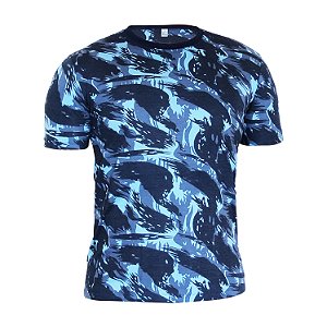 Camiseta PV (malha fria) Camuflada Azul Masculina