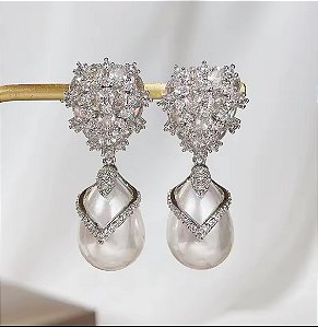 Máxi Brincos e zircônias e pérolas 028