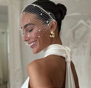 Tiara Voilette com pérolas Veronica