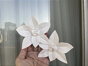 A Dupla de orquídeas em crepe