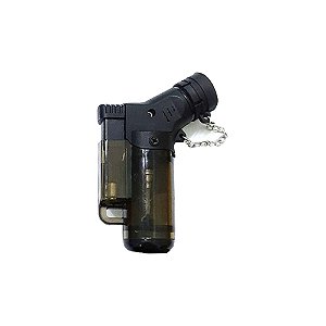 Isqueiro Mini Neon Torch Recarregável Maçarico com Gás Preto