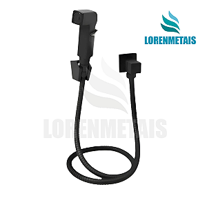 Ducha Higiênica Quadrado Completa Preto Fosco Black Matte - 13281