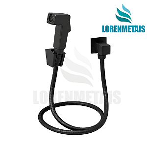 Ducha Higiênica Quadrado Completa Preto Fosco Black Matte - 13281