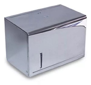 Toalheiro Interfolha 2 Dobras Para Papel Bobina Em Aço Inox Polido - 20018